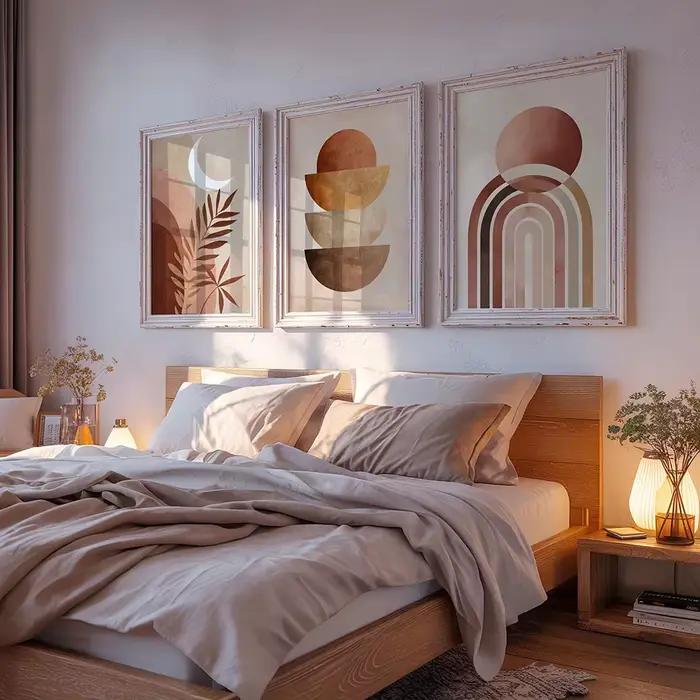 Lot de 3 tableaux abstraits sans cadre