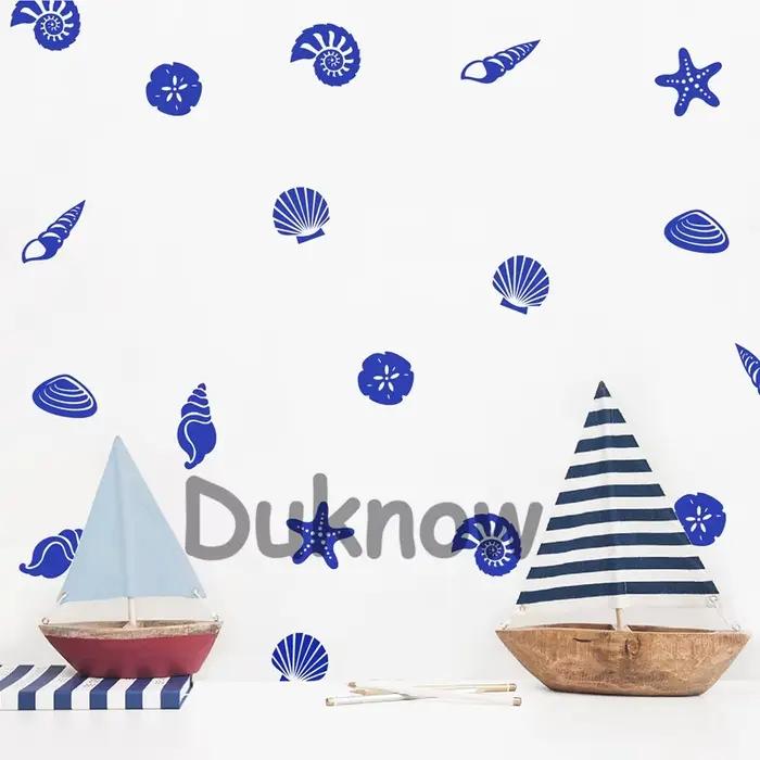 Ensemble de 21 autocollants muraux de coquillages de plage
