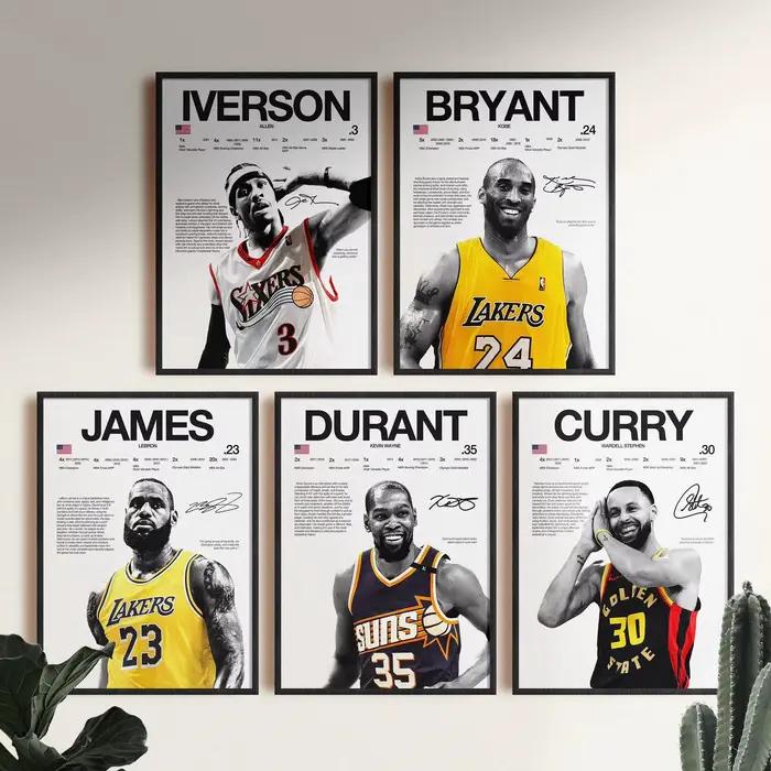 Peinture sur toile de joueurs de basket-ball célèbres