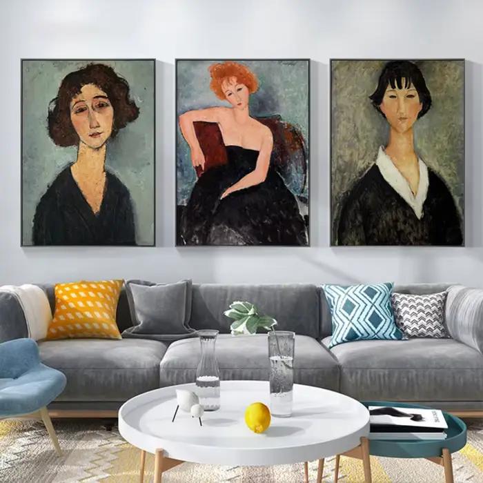Affiches de peinture sur toile Amedeo Modigliani, impressions d'art mural, décoration de la maison, salon, classique
