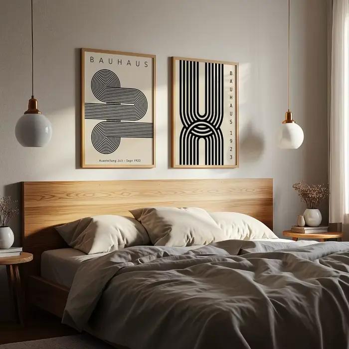 Affiche d'impression Bauhaus noire sans cadre