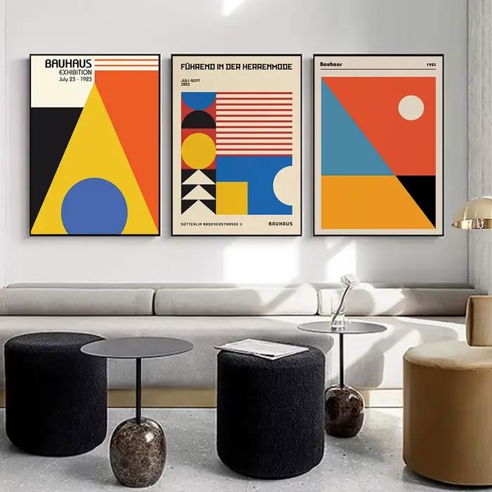 Peinture sur toile Pop Art Bauhaus Geometry Mondrian Gallery Wall