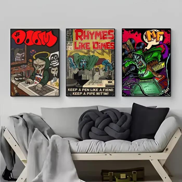 Affiche version bande dessinée du rappeur MF DOOM