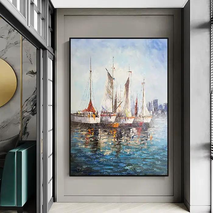 Grande peinture sur toile de paysage marin