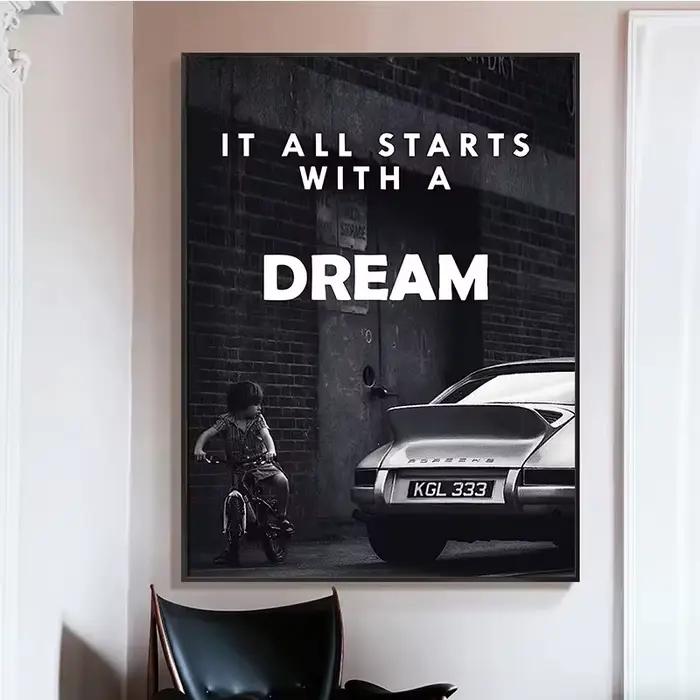 Affiche murale décorative en noir et blanc