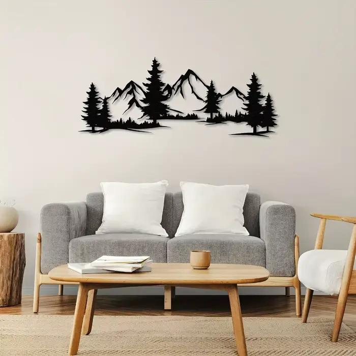 Art mural en métal Woodland Mountain