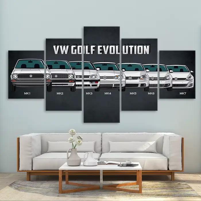 Vintage 5 panneaux toile Art chaud VW Bus voiture de Sport classique affiche peinture salon mur photo impression décor à la maison cadre