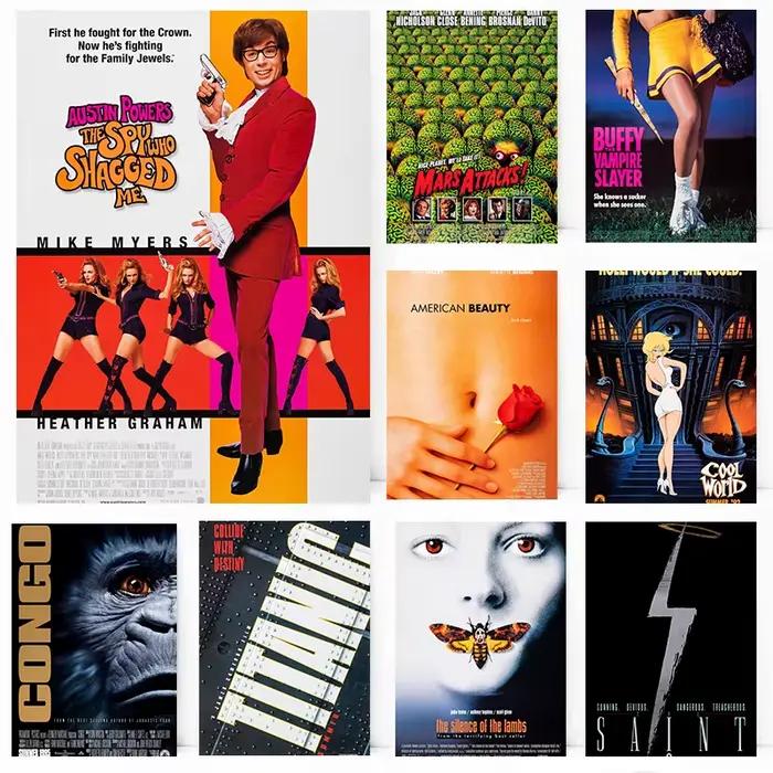 Affiche promotionnelle de film rétro des années 90
