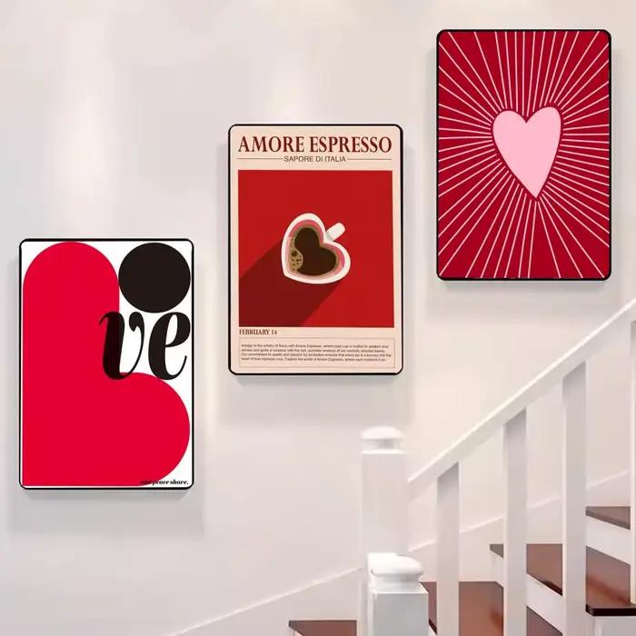 Affiche d'amour rouge pour la saint-valentin