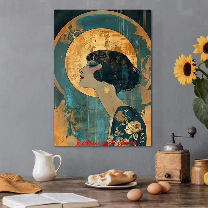 Art mural de style vintage pour salle d'eau