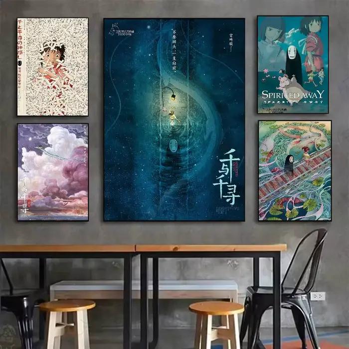 Ghibli Miyazaki Hayao s-spirit affiche classique HD Art collant mur étanche maison salon chambre Bar décoration esthétique
