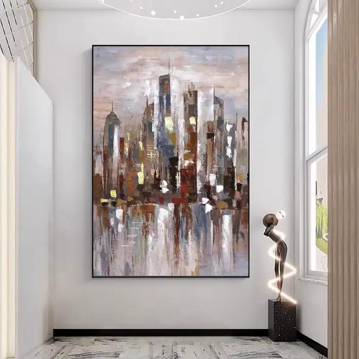 Peinture à l'huile abstraite de bâtiment sur toile