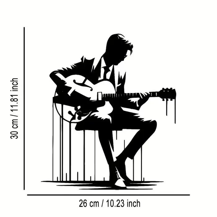 Art mural de guitare en métal abstrait
