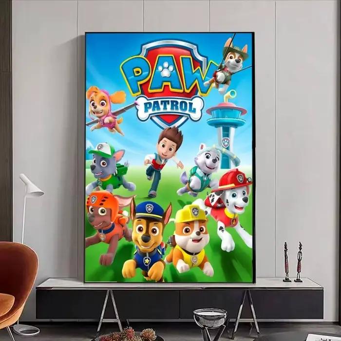 Affiches autocollantes en papier imprimé de dessins animés P-Pawed D-Dog Patrolling