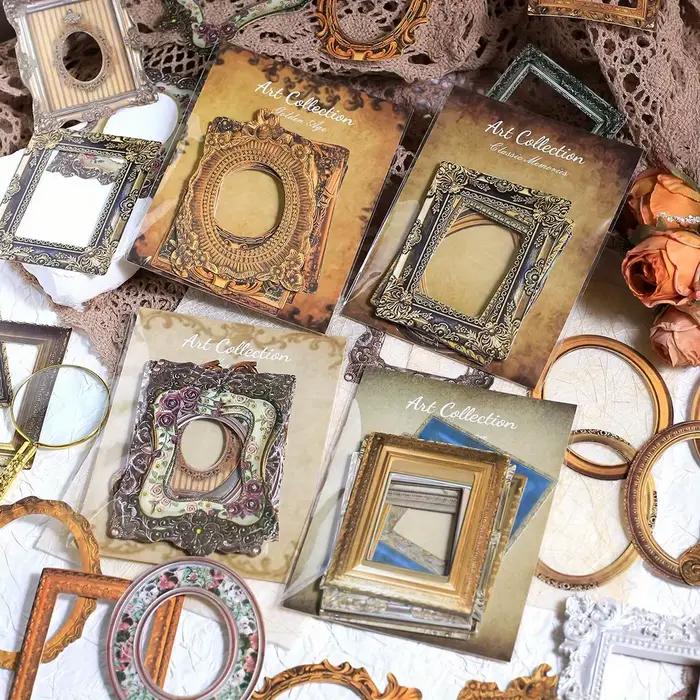 Journamm 80 pièces cadre papier autocollant Pack Vintage