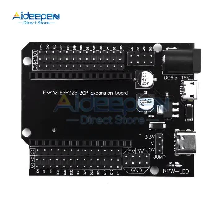 ESP32 DEVKIT V1 panneau d'alimentation ESP32 30P carte d'alimentation 2.4 GHz WIFI + CPU double cœur Compatible Bluetooth faible consommation d'énergie