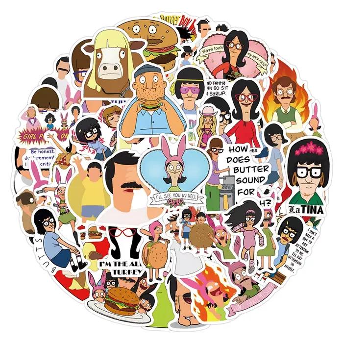 10/30/55/110PCSC dessin animé Bobs hamburgers autocollant drôle Graffiti étanche décalcomanie enfants jouet bricolage Skateboard ordinateur portable autocollant