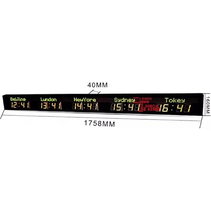 Horloge numérique multi-fuseaux horaires pour bureaux et hôtels