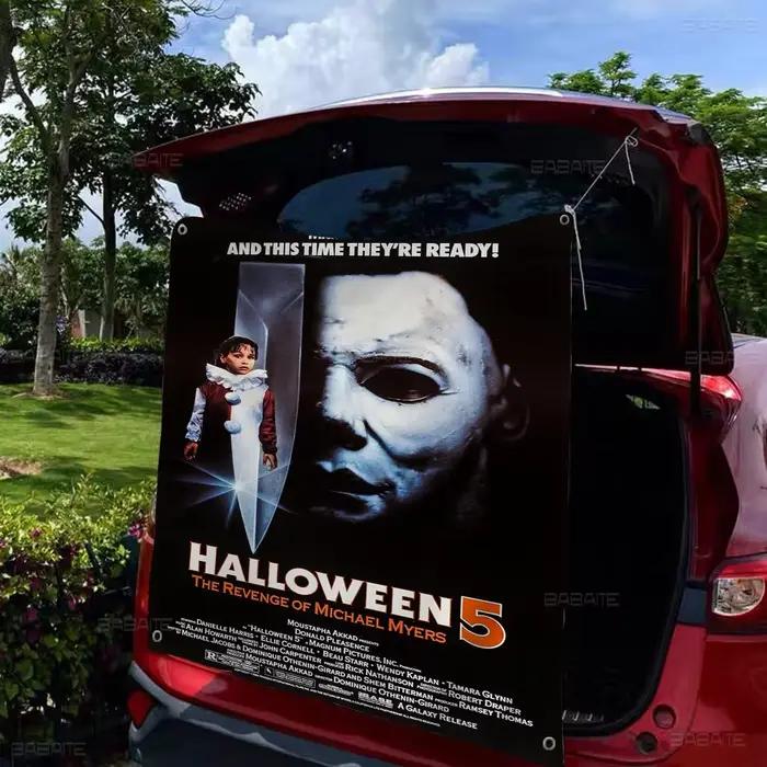 Bannière de film d'horreur classique Michael Myers pour Halloween