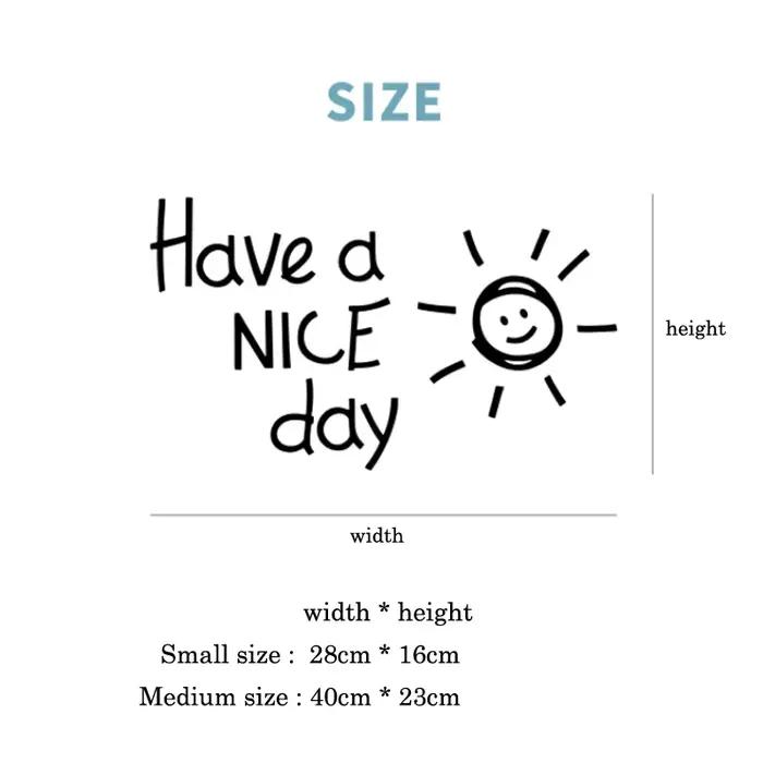 Autocollant mural en vinyle « Have a NICE Day Lovely Sun »