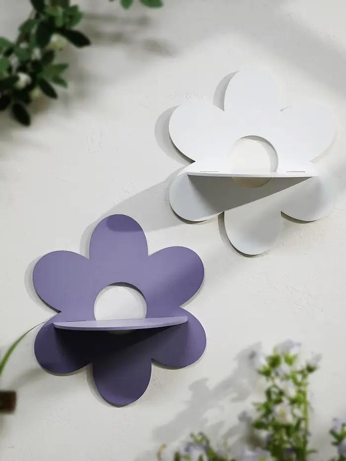 Étagères murales en bois en forme de fleur - Étagère décorative mignonne pour la chambre d'enfant