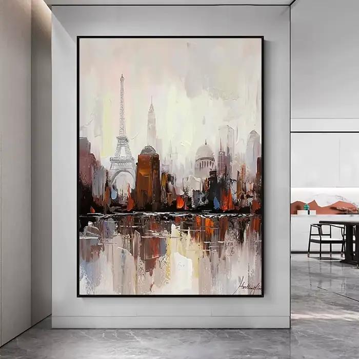Peinture à l'huile abstraite de bâtiment sur toile