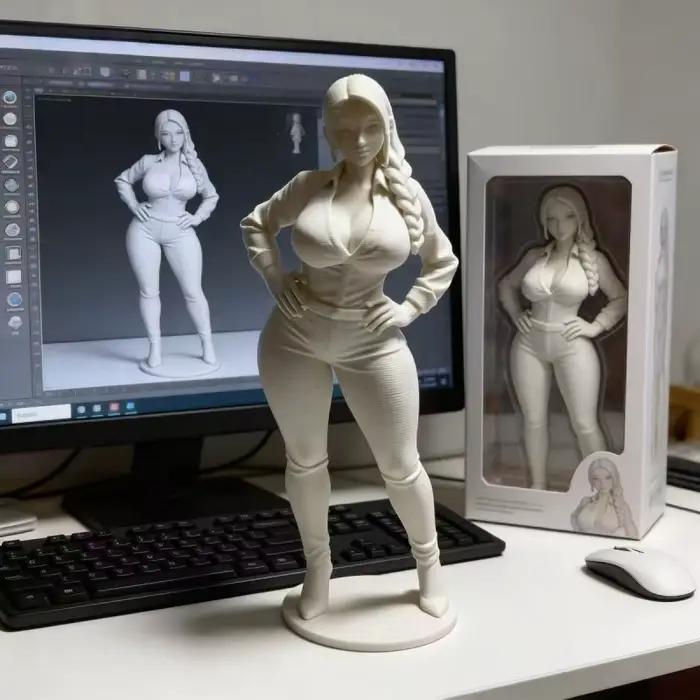 Sculpture féminine blanche imprimée en 3D