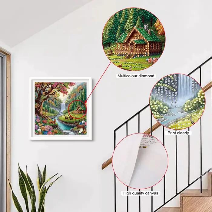 5D bricolage diamant peinture Kit cerf paysage décoration