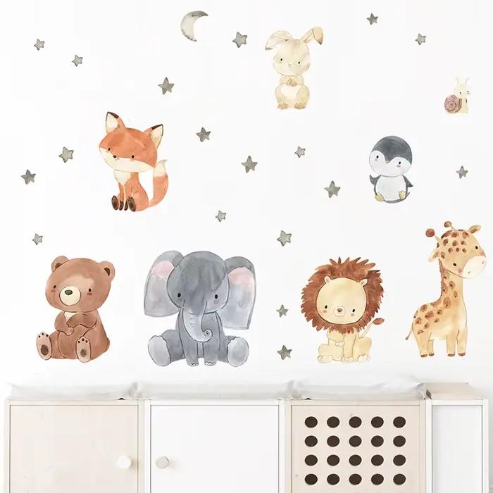 Autocollants muraux animaux mignons de dessin animé