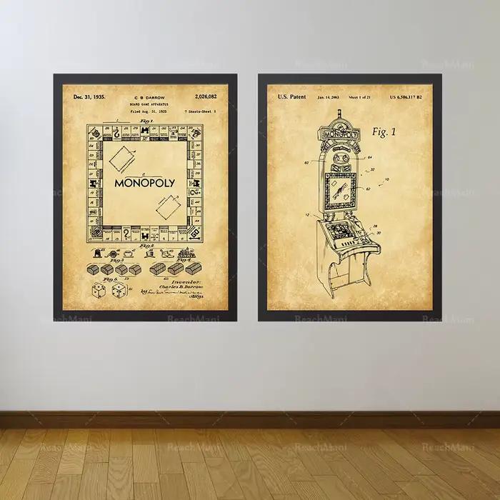 Ensemble d'art de brevet Monopoly