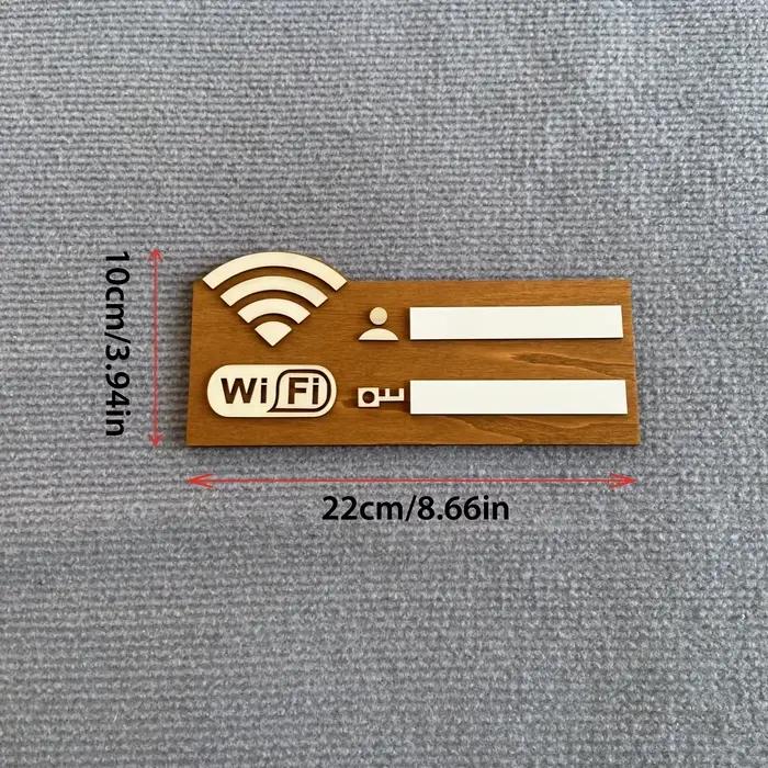 1 plaque rustique en bois pour mot de passe Wi-Fi, indicateur de réseau sans fil vintage à fixer au mur, accessoire de décoration polyvalent pour la maison