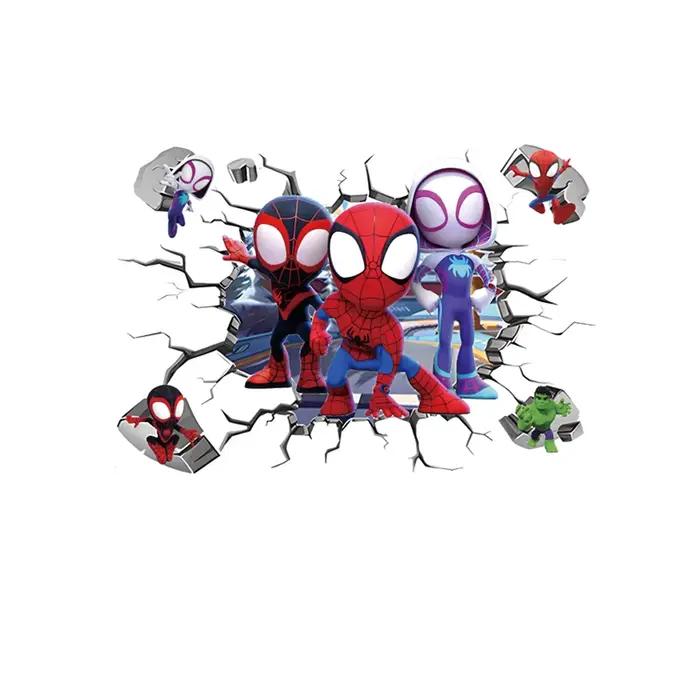 Dessin animé mignon mini Spiderman Super héros Stickers muraux pour chambre d'enfants décoration maison