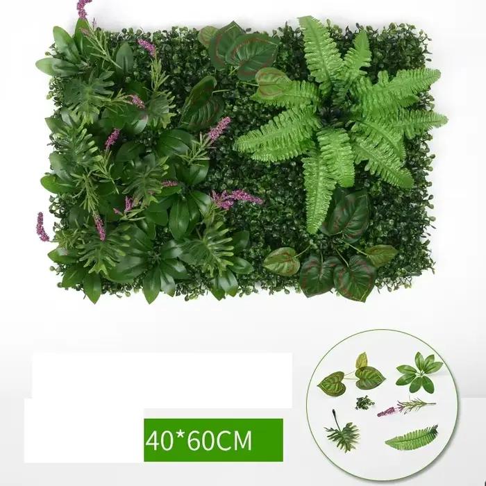 Décoration de hall feuilles de richesse artificielles plantes vertes de la Jungle murs bricolage mariage 40*60 cm mur de plante de Simulation en plastique