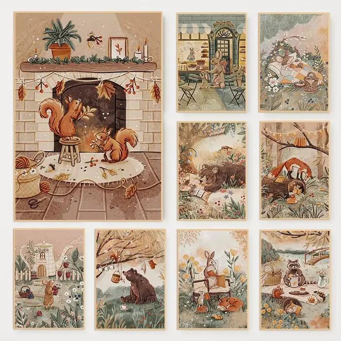 Affiche illustrée d'histoires du coucher