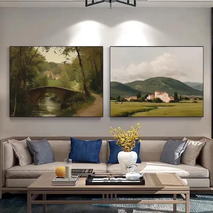 Affiche de paysage côtier de campagne classique