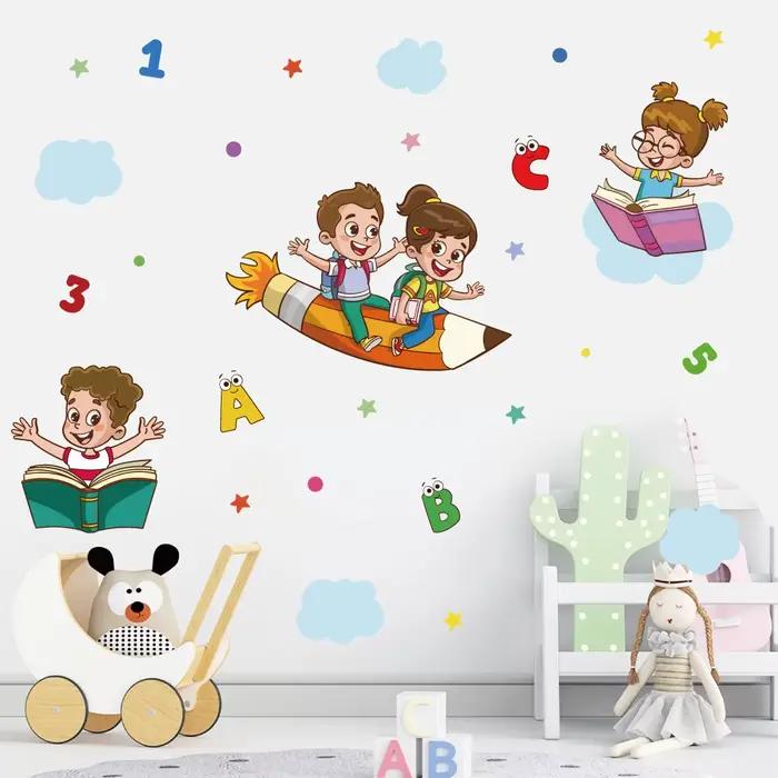 Autocollant mural de livre de lecture de bébé