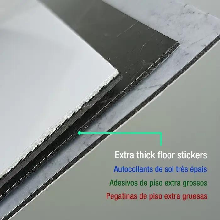 Autocollant de sol en carrelage de marbre épais simulé