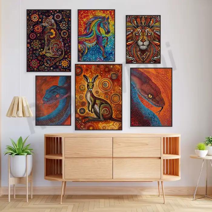 Affiche d'art aborigène style peinture