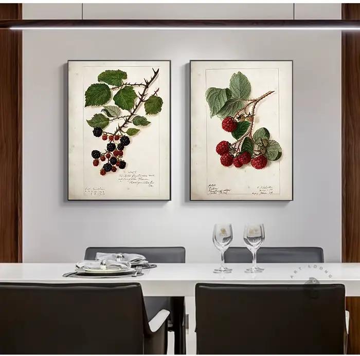 Affiche de cuisine de fruits vintage