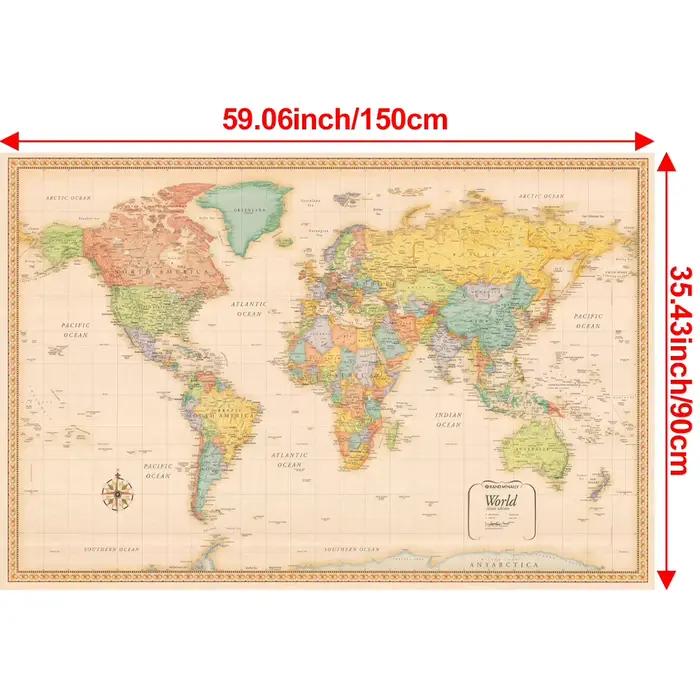 Affiche rétro de la carte du monde