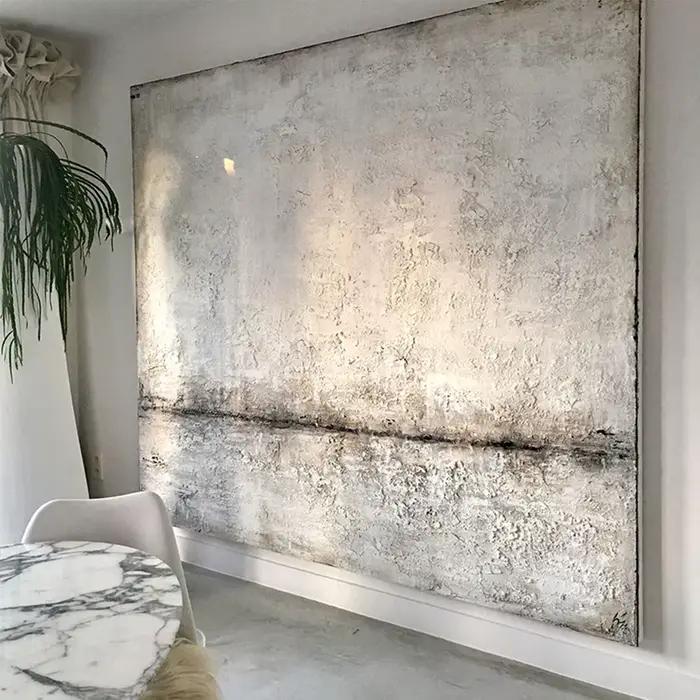 Peinture de paysage abstraite sur toile optique texturée
