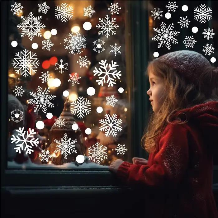 Autocollant de décoration de fenêtre de flocon de neige blanc pour la maison