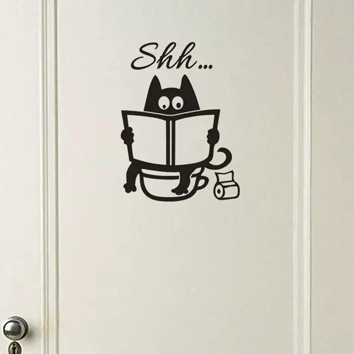 Créatif et amusant Shh... Autocollant mural pour toilettes