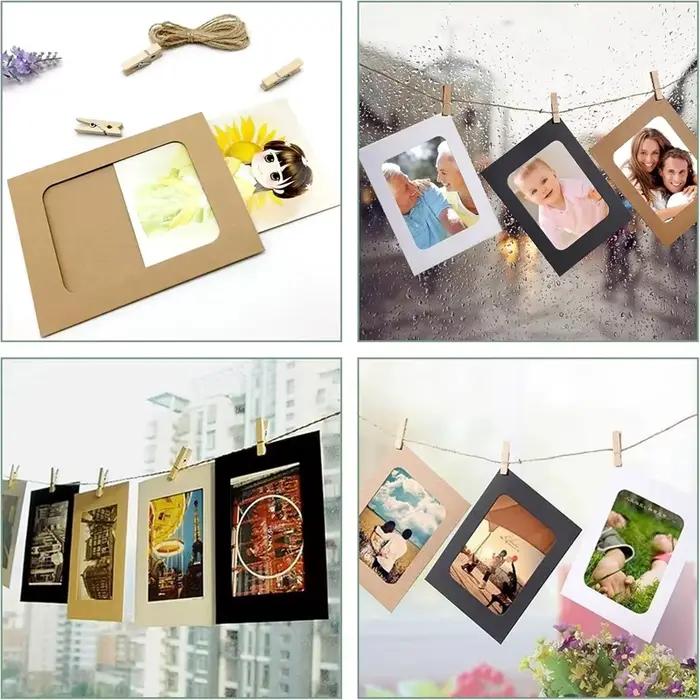 30 cadres photo suspendus en kraft pour photos de 4x6 pouces