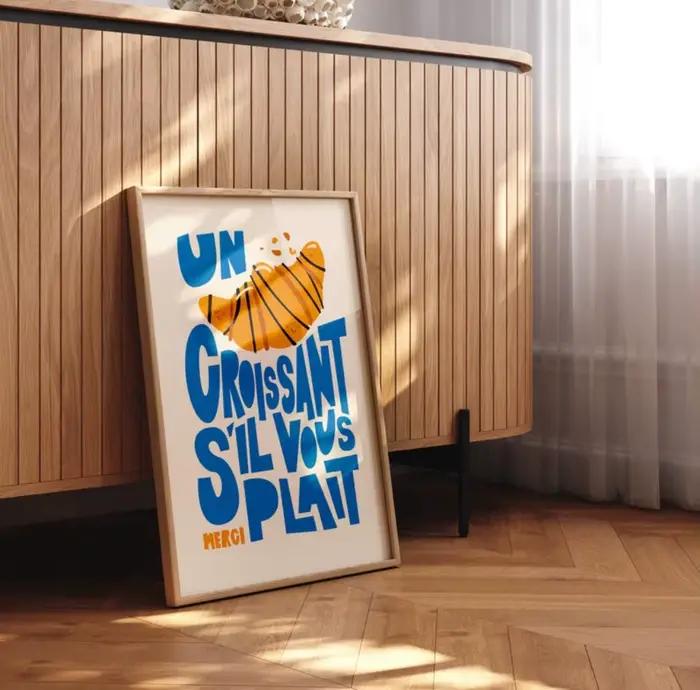 Un Croissant Print, affiche de petit déjeuner