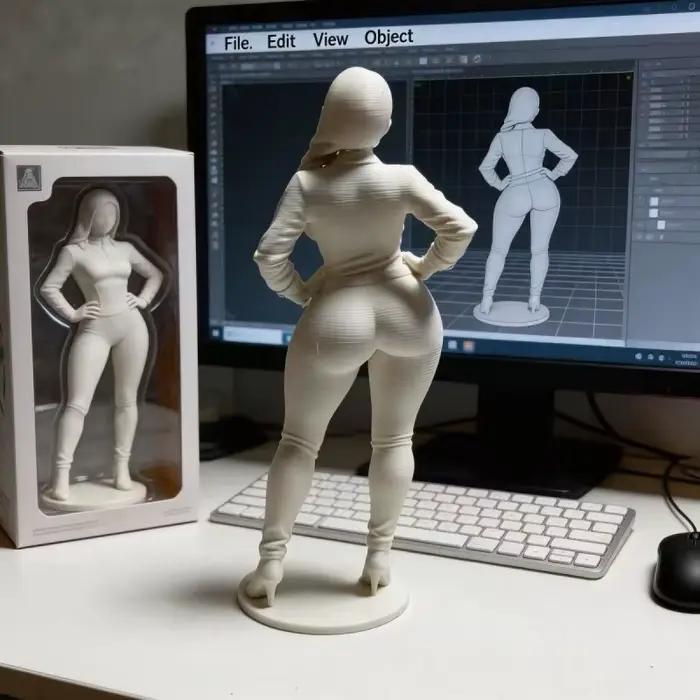 Sculpture féminine blanche imprimée en 3D
