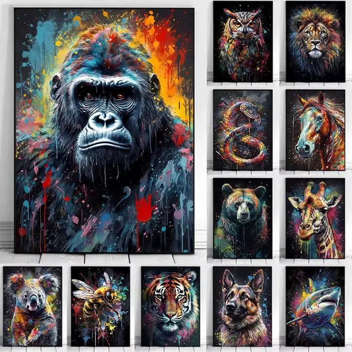 Affiche de Portrait d'animal aquarelle