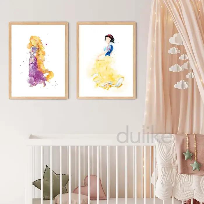Affiche princesse aquarelle