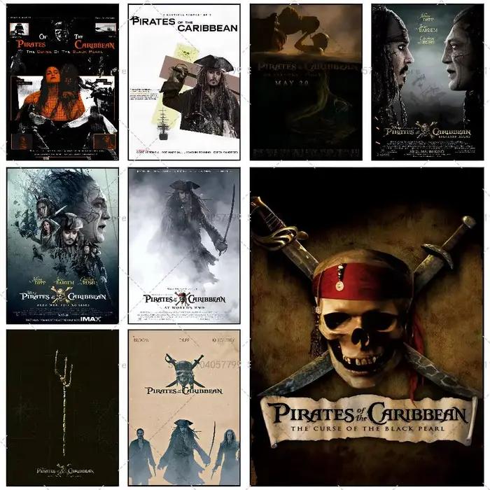 Affiche autocollante de film classique Pirates des Caraïbes