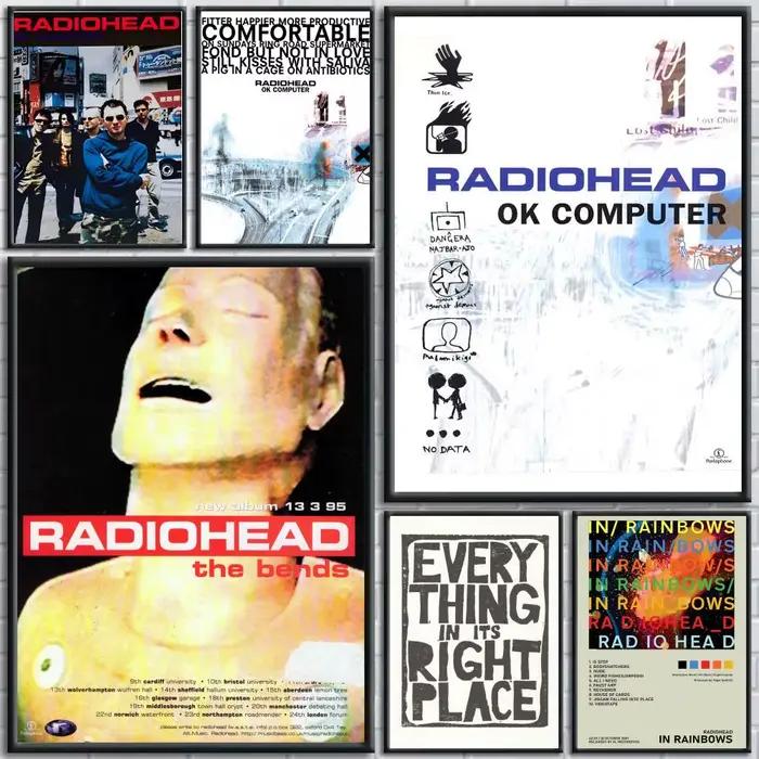 Affiche de musique Art Rock Band Radiohead HD auto-adhésive étanche